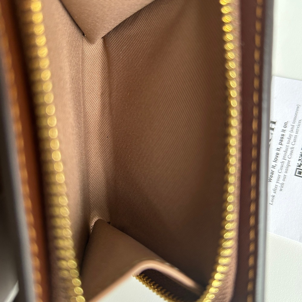 Coach Snap Wallet Tan Brown Signature Canvas Bifold CW789 - Picture 4 of 6